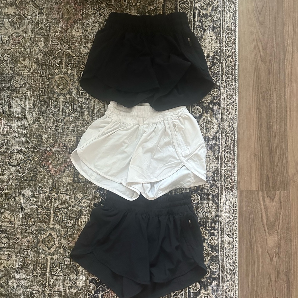 Women's Black and White Shorts Set